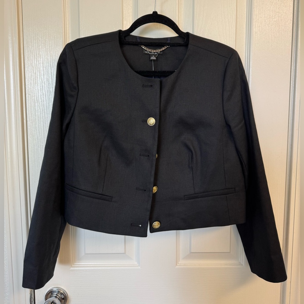J. Crew Black Blazer with Gold Buttons NWT